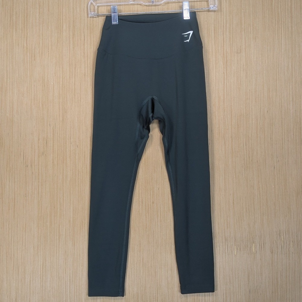 Gymshark Leggings Womens XS High Waisted Dark Green Seamless Workout Athleisure‎